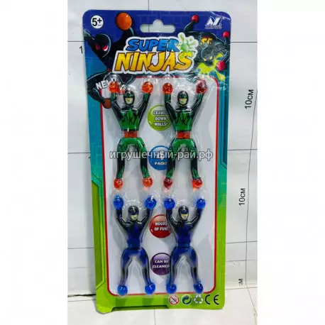 Тянучка антистресс Супер ниндзя на блистере 4 шт 666B-4
