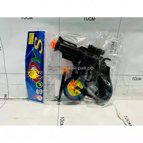 Пистолет Револьвер с присосками и мишенью в упаковке AK332-6C