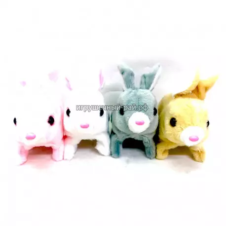 Интерактивная игрушка Кролик (ходит, звук, 17 см) упаковка из 12 шт YJ-001