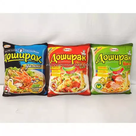 Мягкая подушка Доширак (30x25 см) в ассортименте