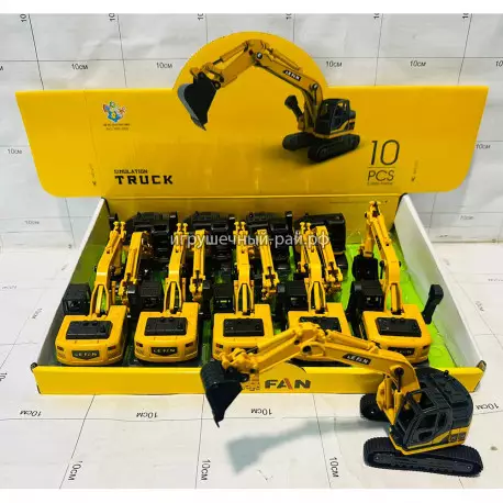 Строительная техника - Экскаватор (пластик) бокс из 6 шт 168-56B