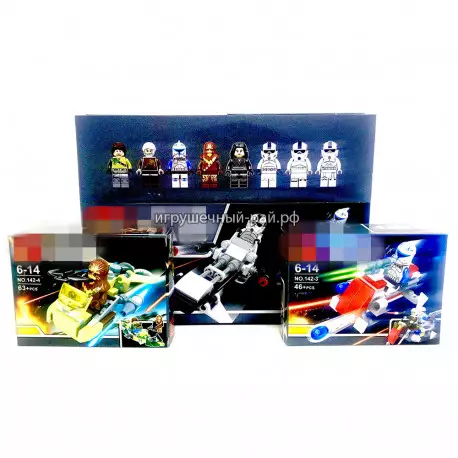Конструкторы Звёздные войны (Bozhi, 8 видов, ~63+ дет) бокс из 16 шт 142-1-8