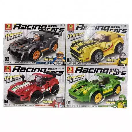 Конструкторы Автомобили (4 вида, ~157 дет) бокс из 4 шт CD8195